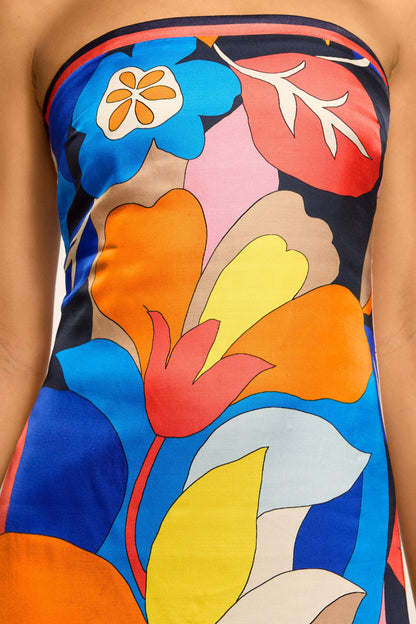 Isley Printed Strapless Midi Dress