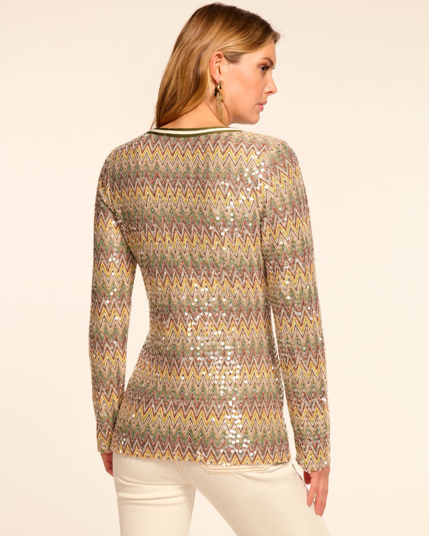 Kiki Chevron Sequin Cardigan