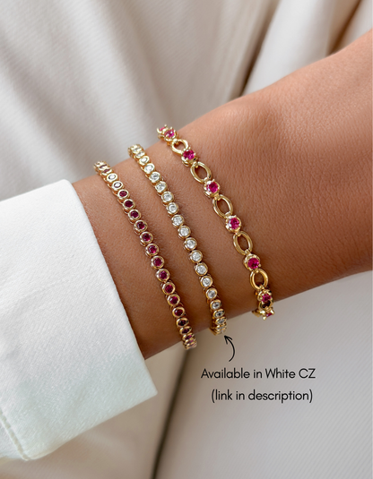 Ruby Bezel Tennis Bracelet