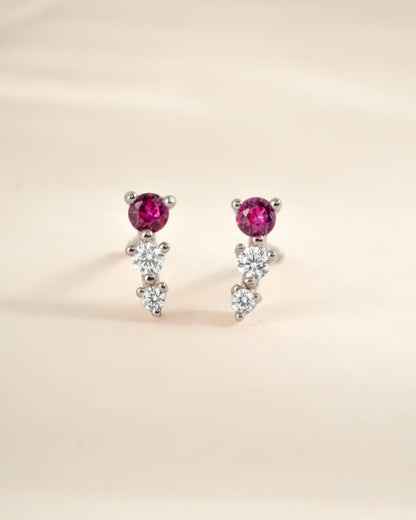 Ruby & Diamond Ear Climber