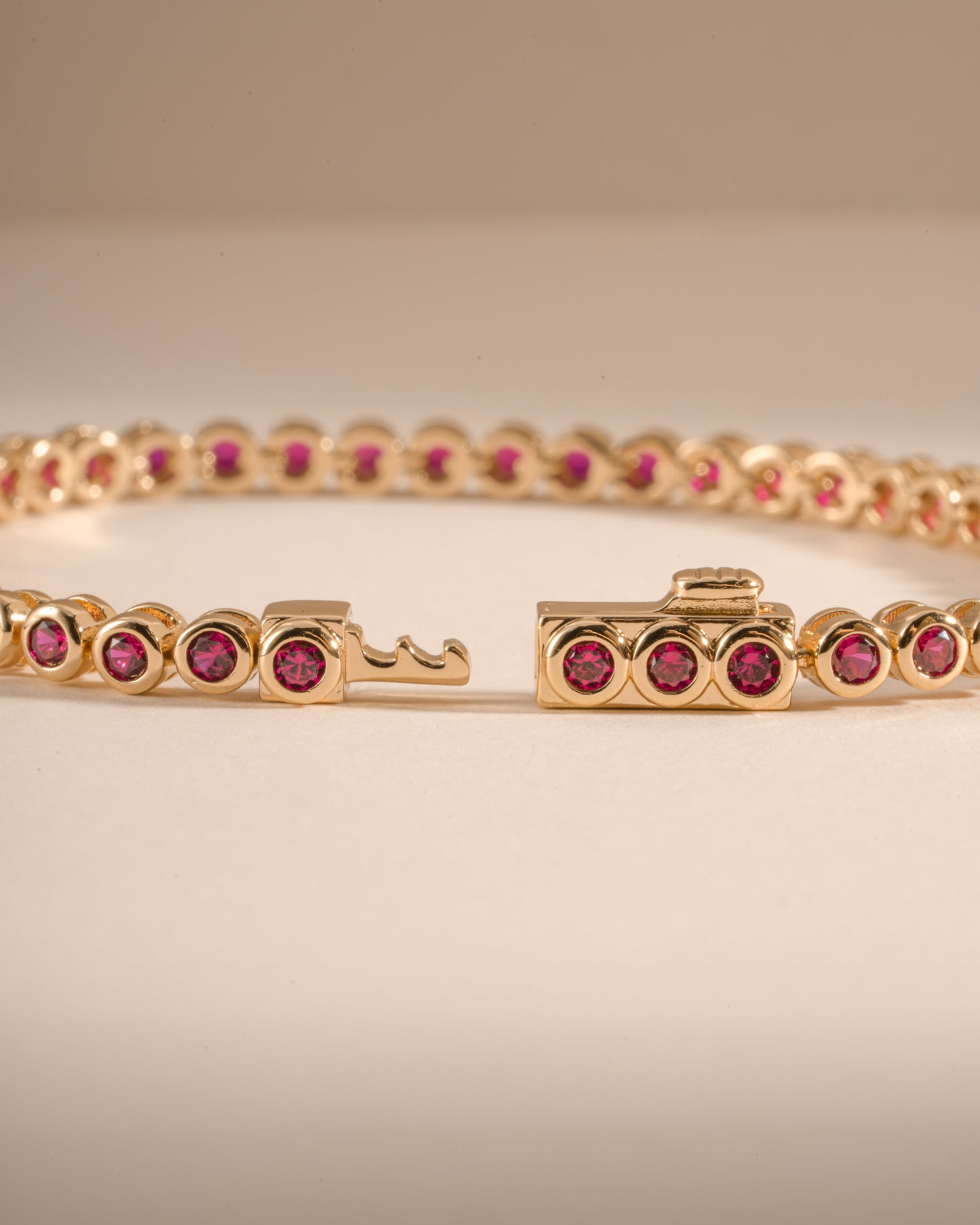 Ruby Bezel Tennis Bracelet