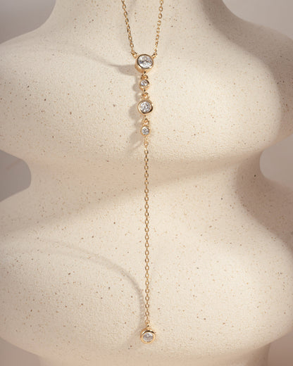 Bezel Lariat Necklace