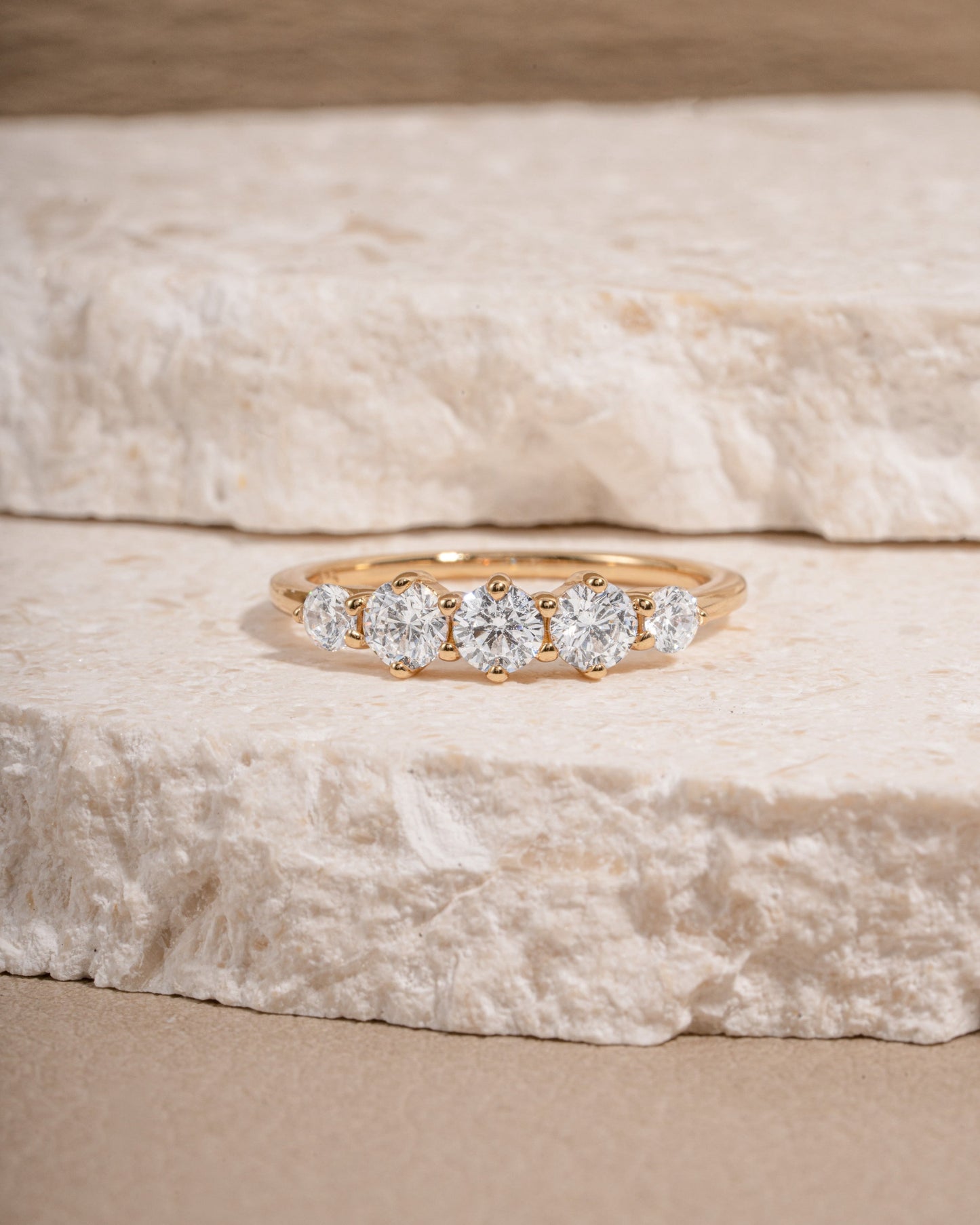 Graduated 5 Stone Ring
