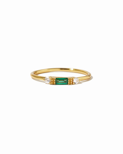 Emerald Baguette Ring