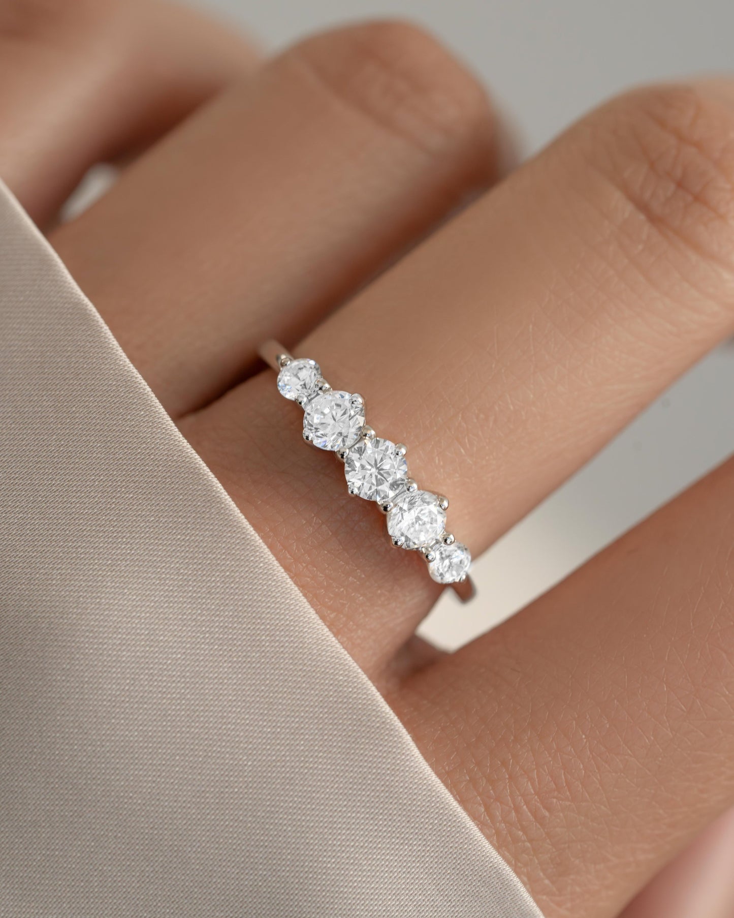 Graduated 5 Stone Ring
