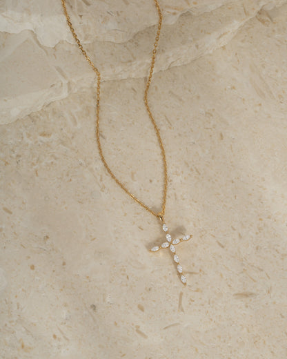 Marquise Cut Cross Necklace