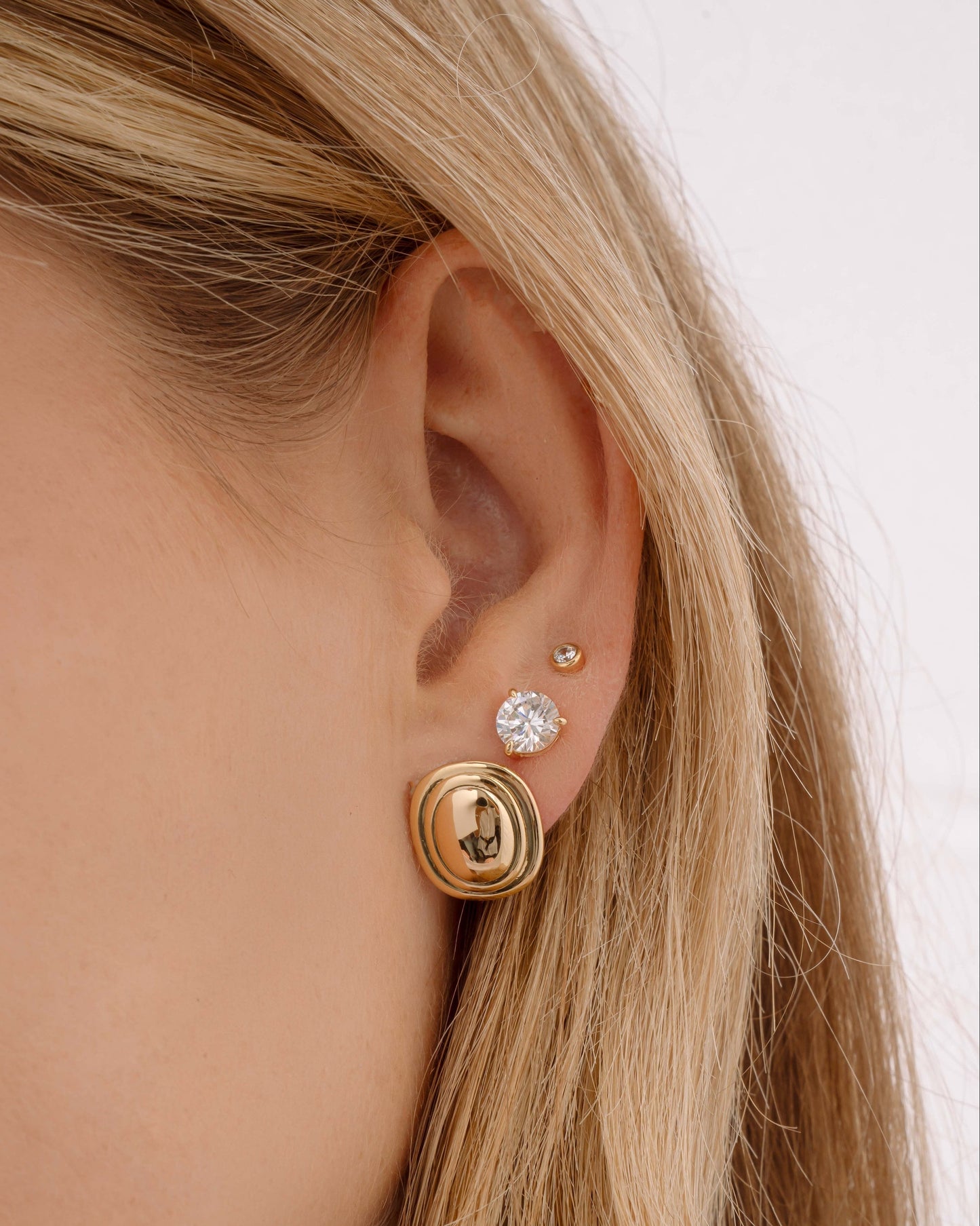 Oval Statement Stud Earrings