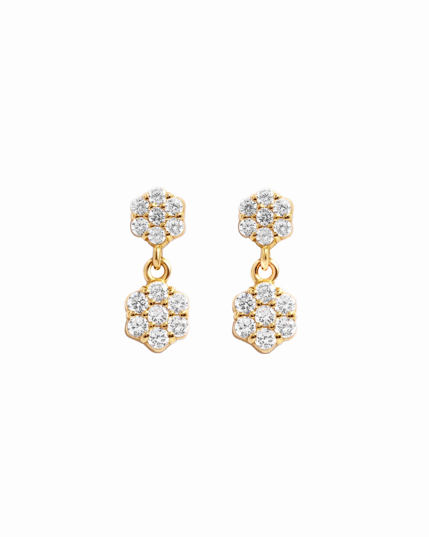 Diamond Flower Charm Studs