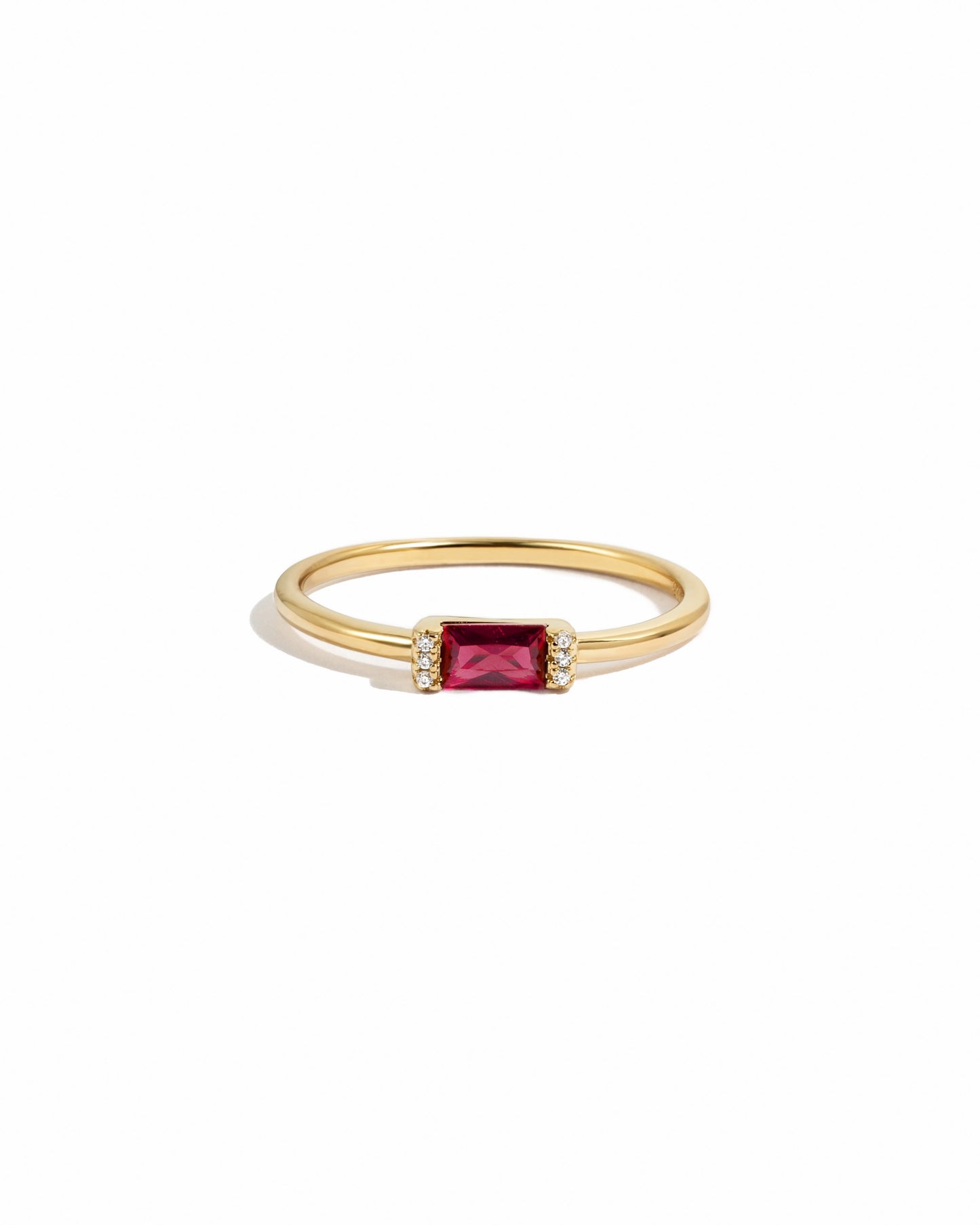 Garnet Simple Baguette Ring