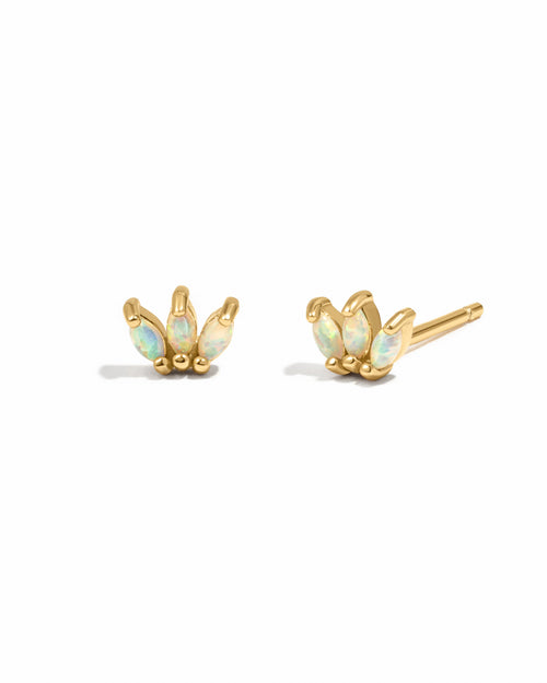Tiny Opal Petal Studs