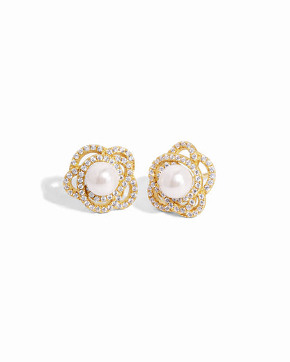 Pearl Flower Statement Studs