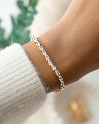 Oval Stone Tennis Bracelet