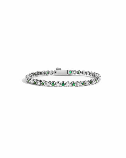 Charlie Emerald & CZ Tennis Bracelet