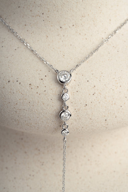 Bezel Lariat Necklace