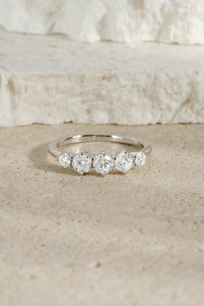 Graduated 5 Stone Ring