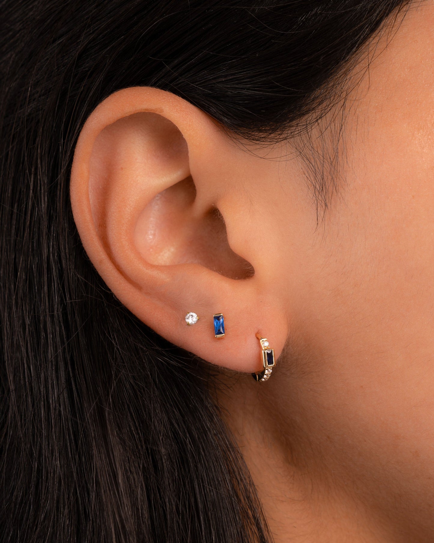Sapphire Baguette Stud Earrings