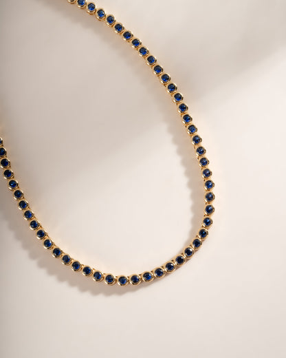 Sapphire Bezel Tennis Necklace