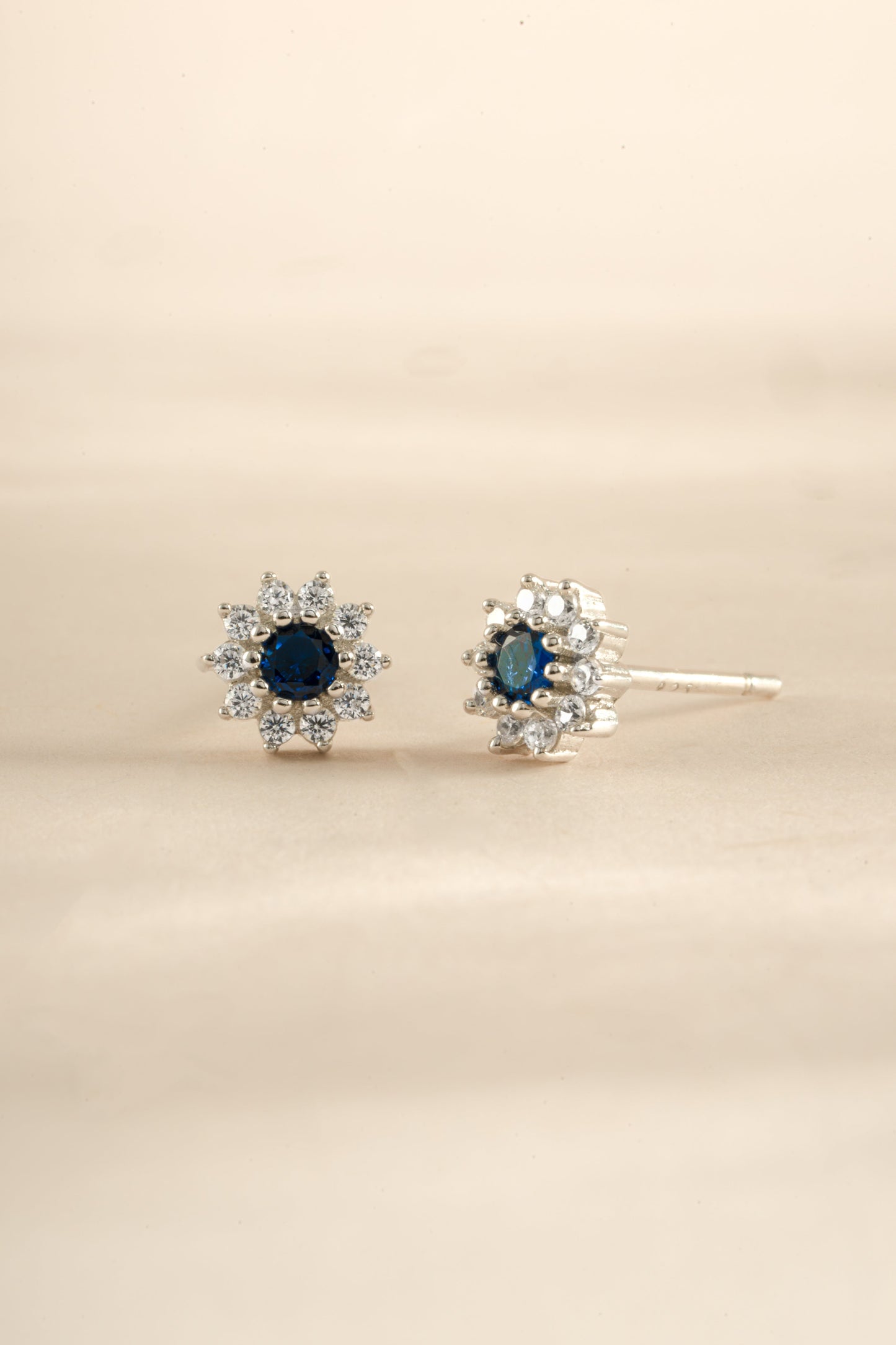 Sapphire Dainty Flower Studs