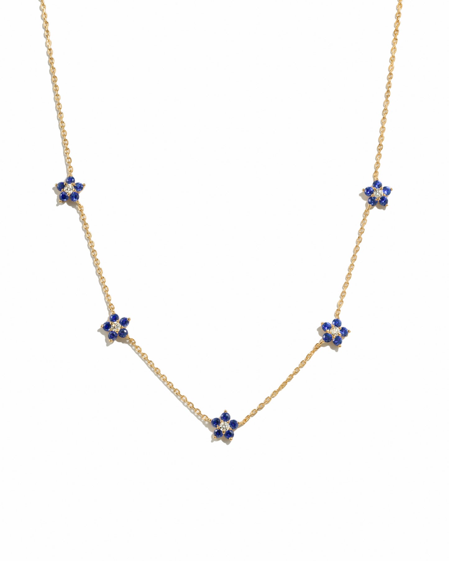 Sapphire Flower Necklace