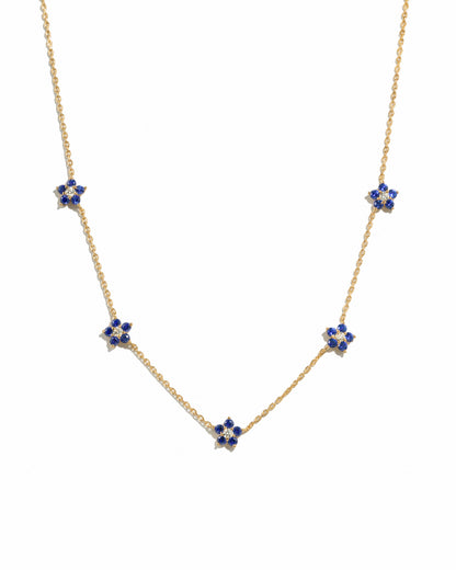 Sapphire Flower Necklace