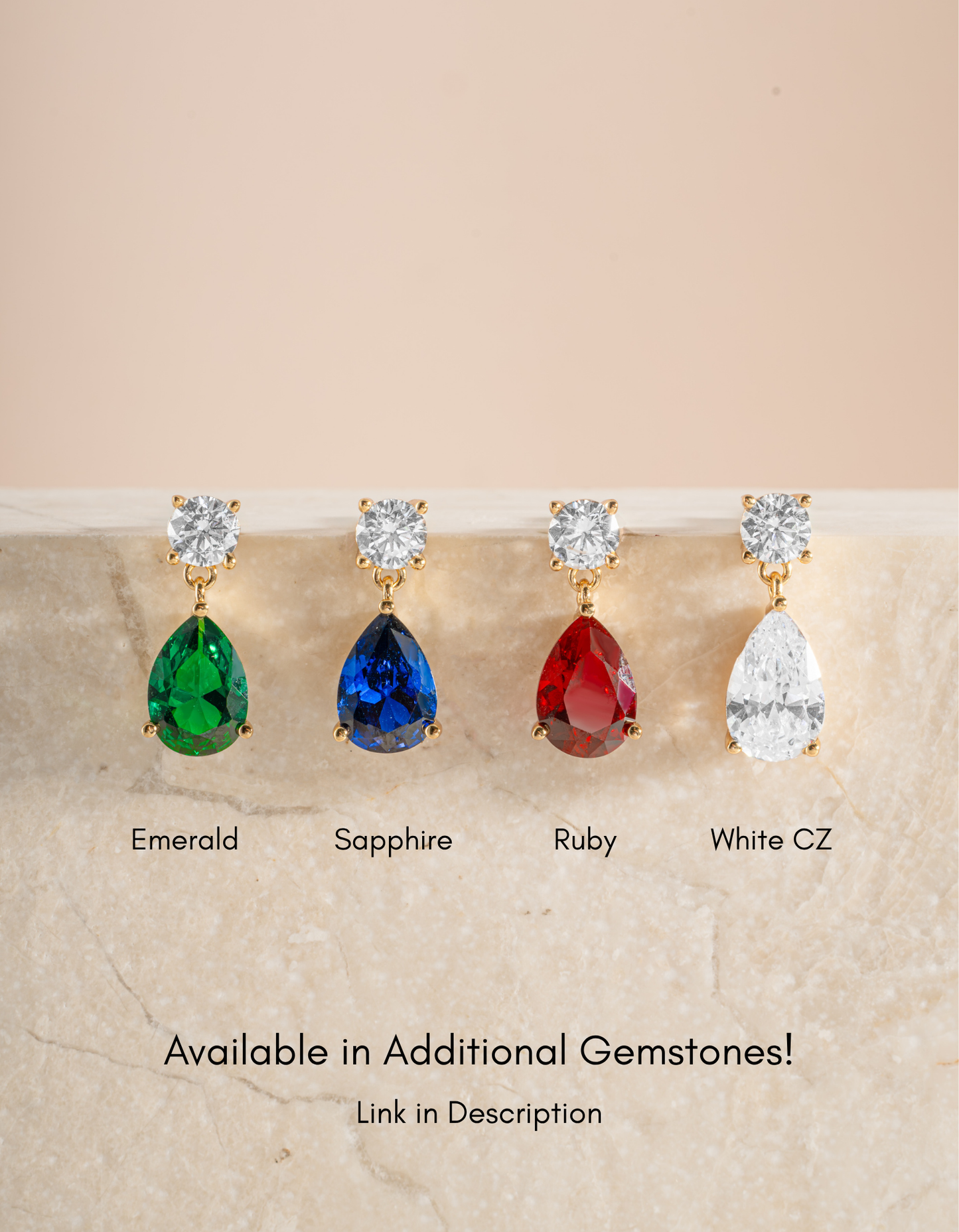 Camille Sapphire Pear Drop Earrings