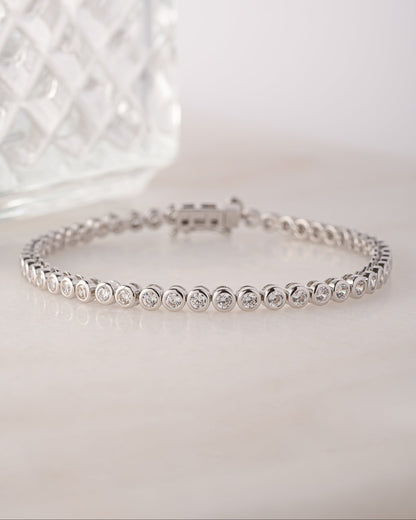 2.5mm Round Bezel Tennis Bracelet