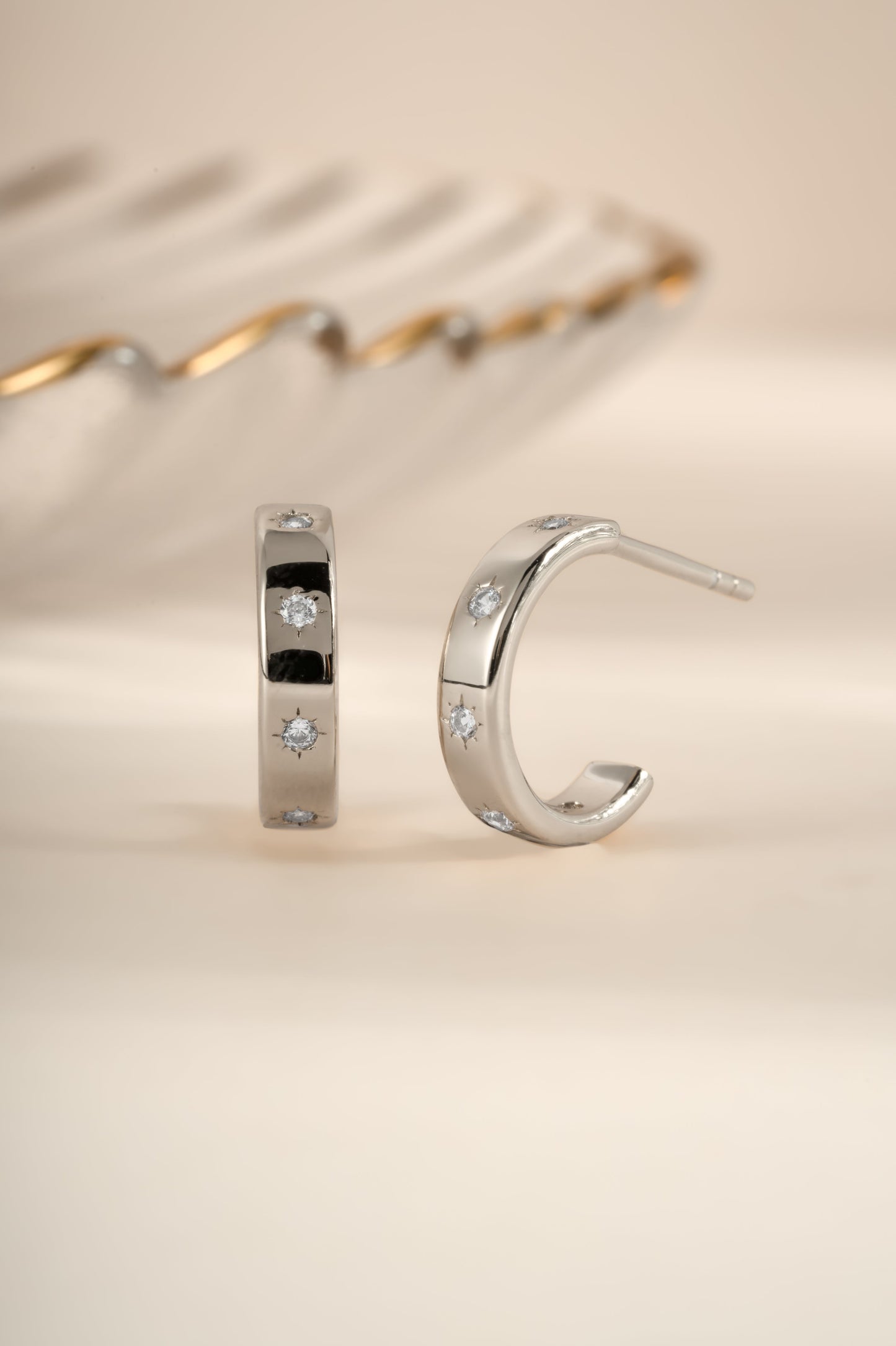 Star Studded Hoop Earrings