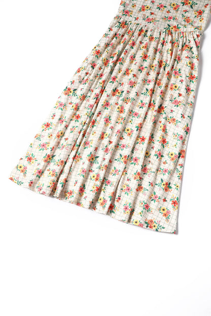 Billie Summer Flower Grid Dress