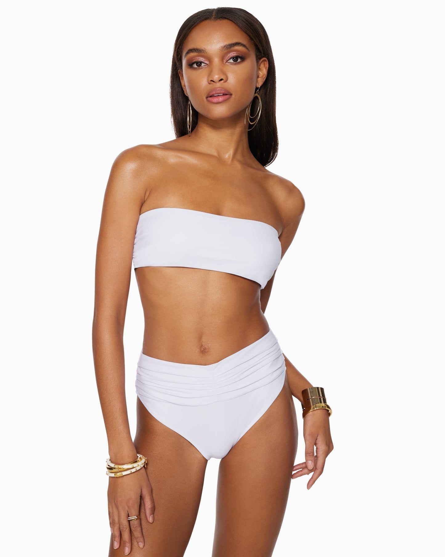 Ivo Ruched Bikini Bottom | WHITE
