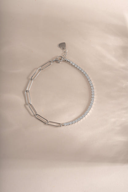 Tennis and Paperclip Bracelet