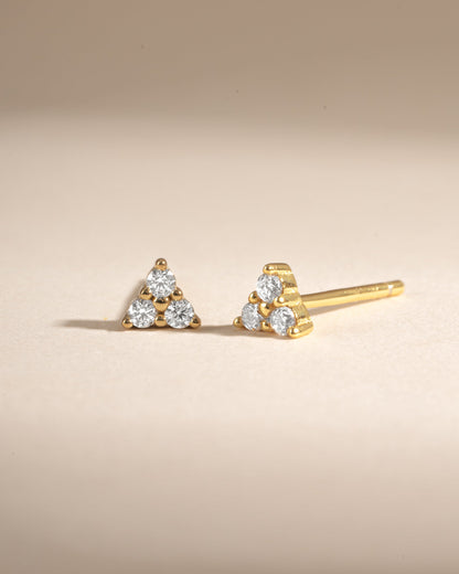 Tiny CZ 3 Stone Studs