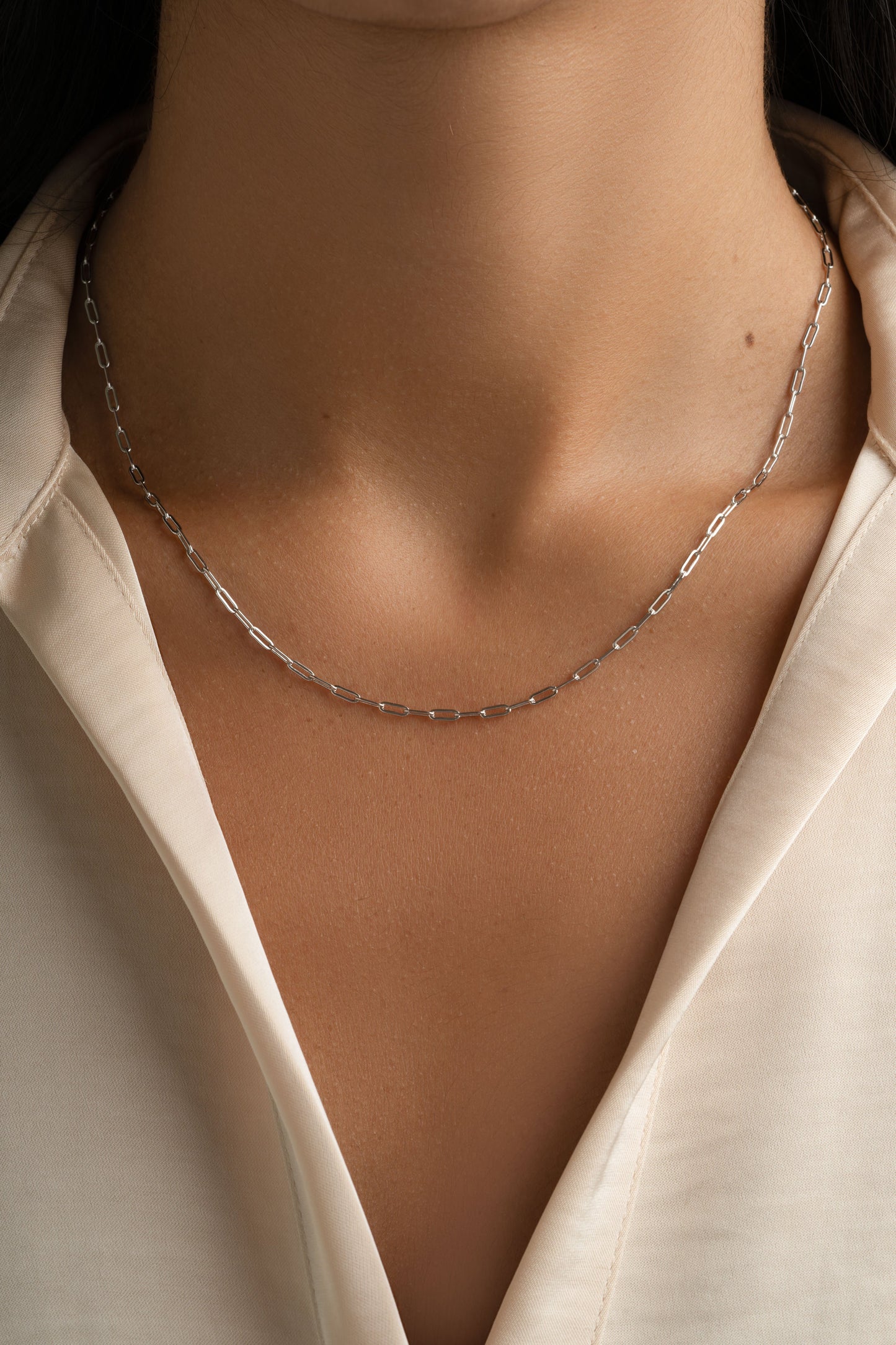 Tiny Link Paperclip Necklace