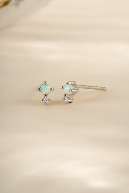 Tiny Opal Stud Earrings