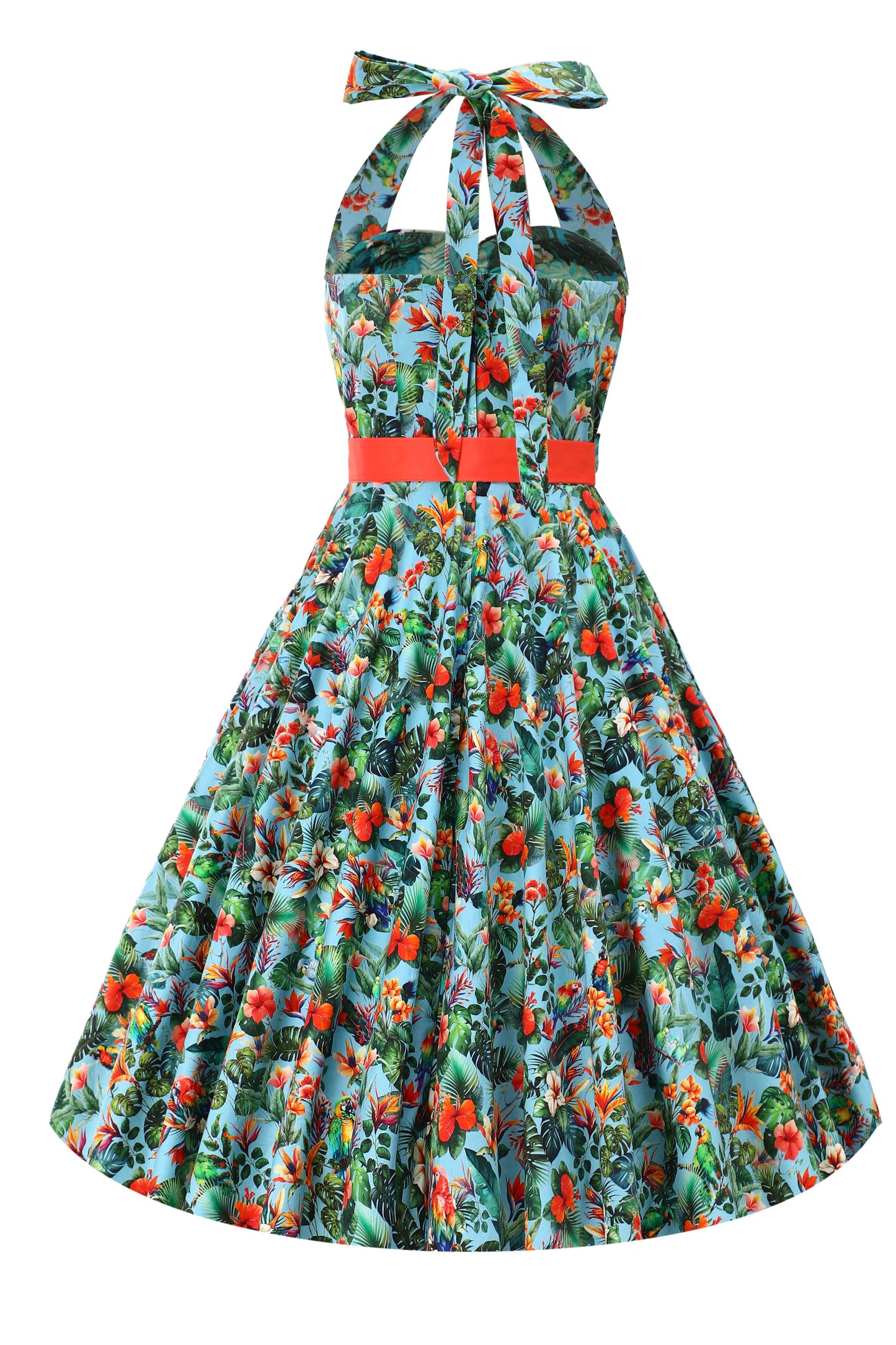 Daisy Tropical Parrot Halter Dress