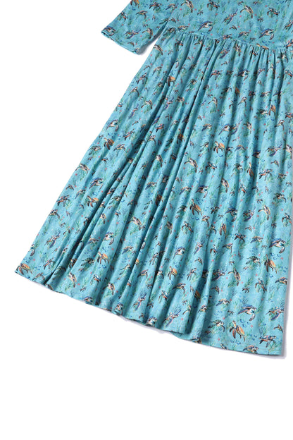 Billie Underwater Turtle Flared Dress