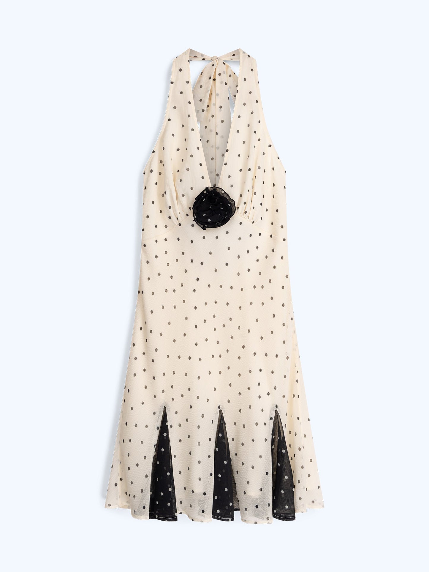 Vivi Mini Dress in White Polka Dot