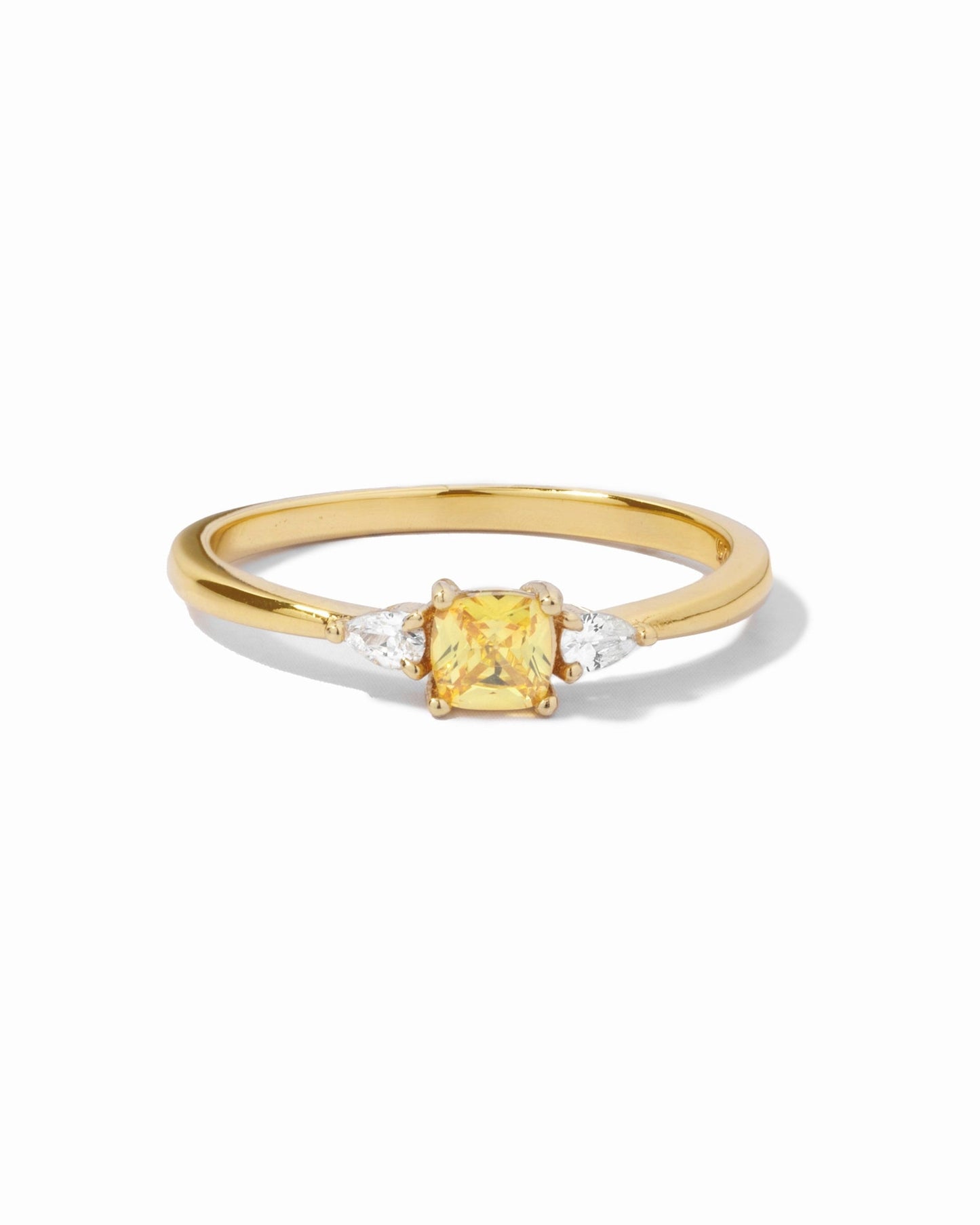 Citrine Cushion Ring
