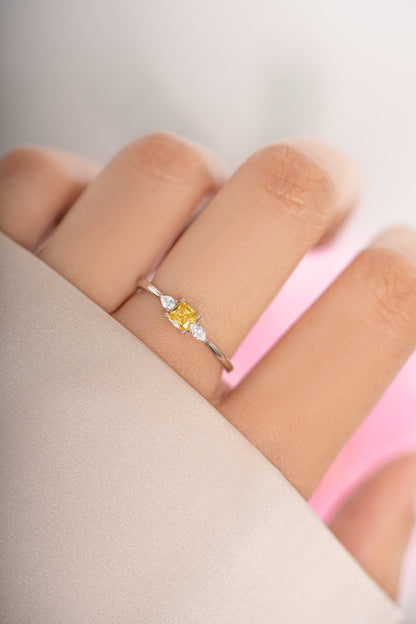 Citrine Cushion Ring